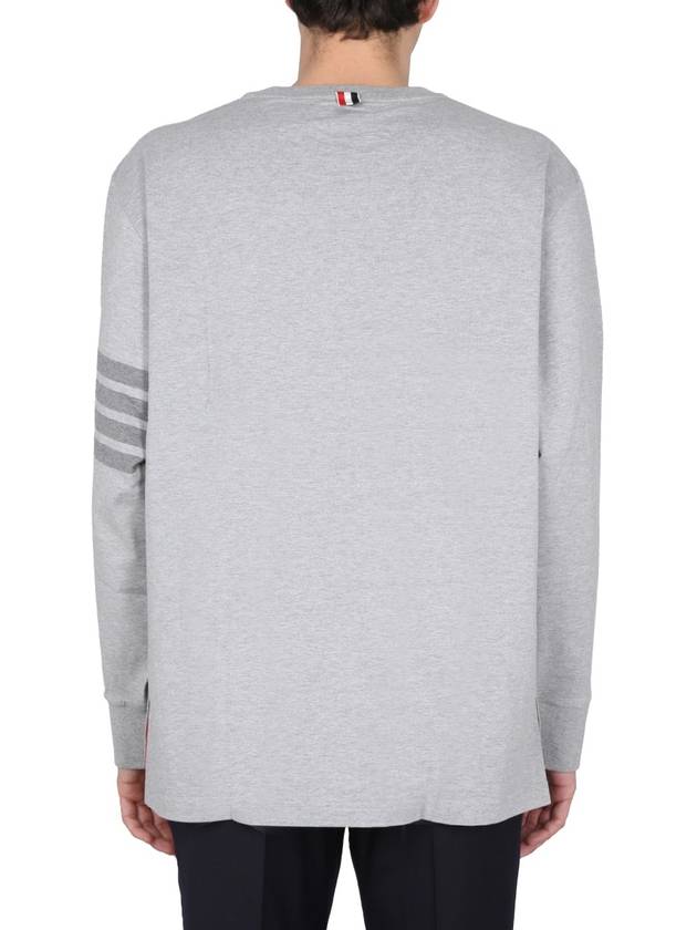 4 Bar Armband Tonal Long Sleeve T-Shirt Grey - THOM BROWNE - BALAAN 6