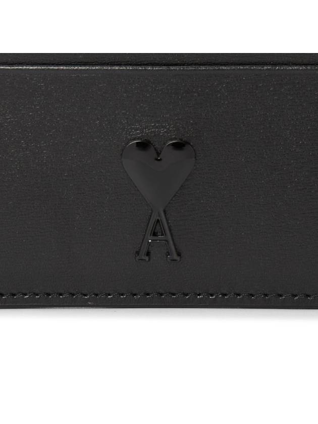 Heart Logo Leather Card Wallet Black - AMI - BALAAN 6