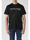 Embroidery Logo Short Sleeve T-Shirt Black - EMPORIO ARMANI - BALAAN 3