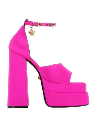 Aevitas Medusa Charm Satin Platform Sandals Fuchsia - VERSACE - BALAAN 1