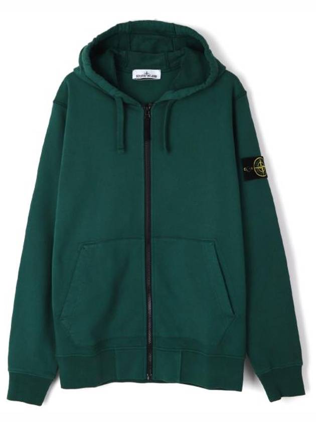 Wappen Patch Cotton Hooded Zip Up Dark Green - STONE ISLAND - BALAAN 2