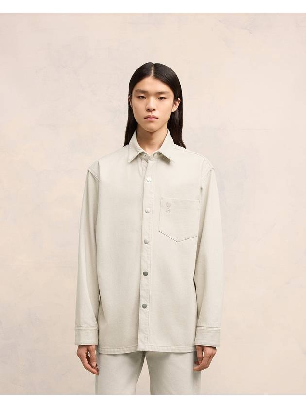 De Coeur Oversized Long Sleeve Shirt Off White - AMI - BALAAN 2