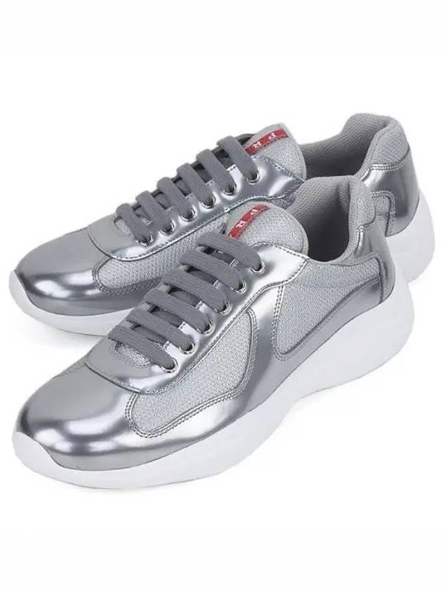 America's Cup Paneled Leather Low-Top Sneakers Silver - PRADA - BALAAN 2