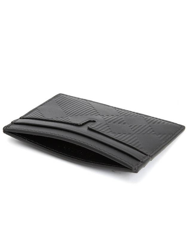 Checked Leather Card Wallet Black - BURBERRY - BALAAN 5