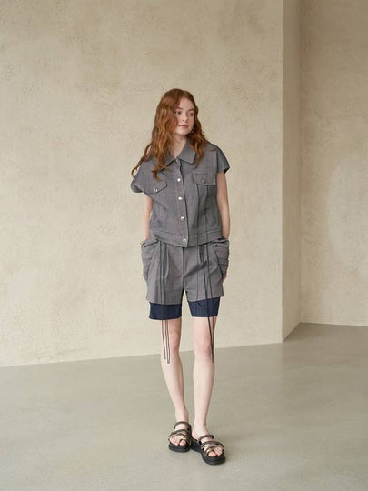 layered style drape pocket short pants_blue - CAHIERS - BALAAN 2