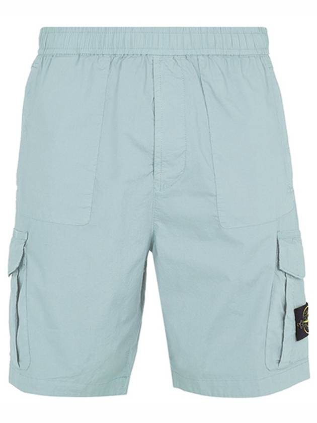 Men's Waffen Patch Bermuda Shorts Blue - STONE ISLAND - BALAAN 2