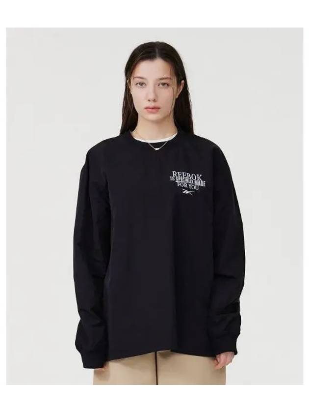 Lettering Woven Sweatshirt Black - REEBOK - BALAAN 1