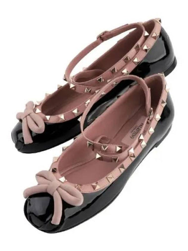 Rockstud leather ballerina shoes - VALENTINO - BALAAN 1