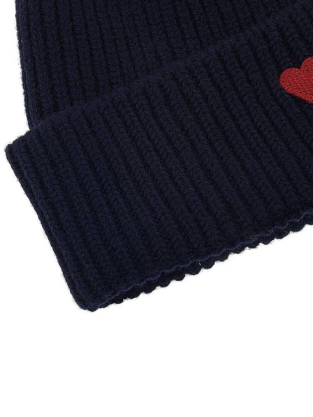 Heart Logo Wool Beanie Night Blue - AMI - BALAAN 9