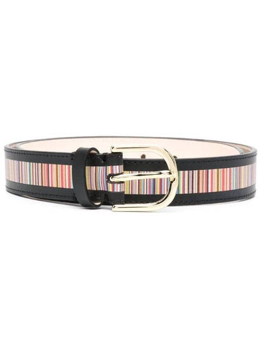 Striped Leather Belt W1A7612LSIGST - PAUL SMITH - BALAAN 1