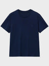 Supima Cotton Luxe Relax Short Sleeve T-Shirt Navy - NOIRER FOR WOMEN - BALAAN 4