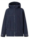 Men's Logo Applicay Lightweight Hooded Jacket Ink - BURBERRY - BALAAN.