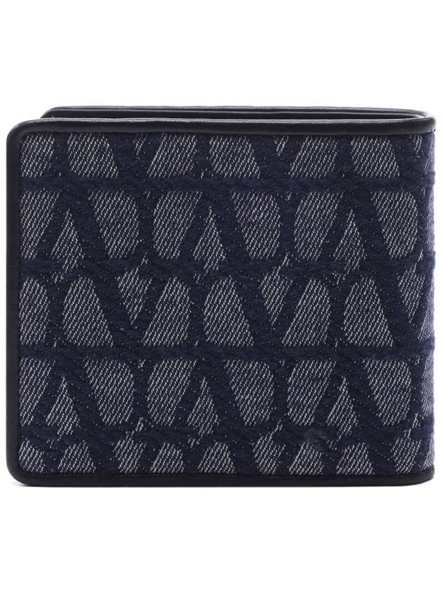 Toile Iconographe Denim Half Wallet Blue - VALENTINO - BALAAN 5