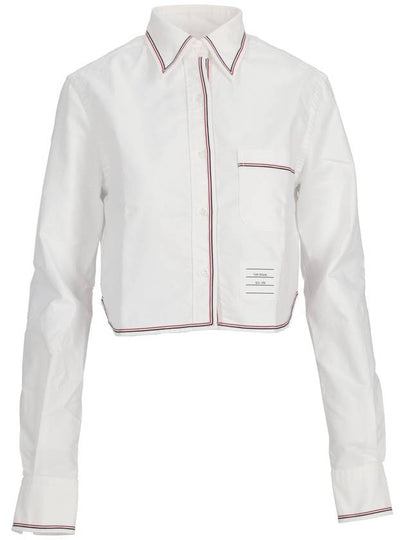 Classic cropped point collar shirt white - THOM BROWNE - BALAAN 2