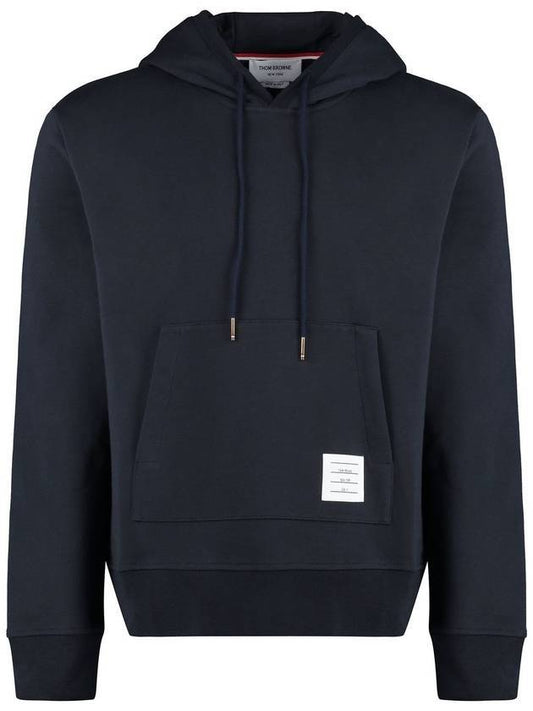 Loopback Broderie Anglaise Relaxed Cotton Hoodie Navy - THOM BROWNE - BALAAN 1