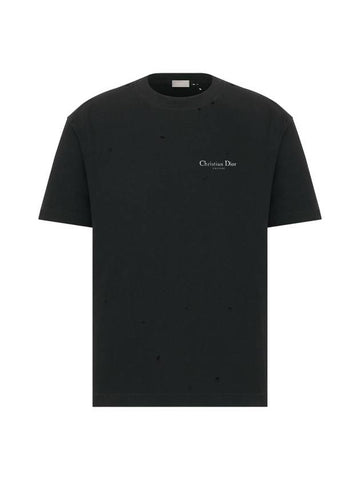 Couture Lettering Logo Short Sleeve T-Shirt Black - DIOR - BALAAN 1