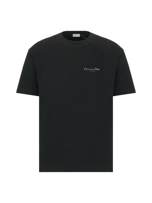 Couture Lettering Logo Short Sleeve T-Shirt Black - DIOR - BALAAN 1