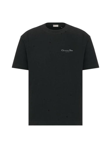 Couture Lettering Logo Short Sleeve T-Shirt Black - DIOR - BALAAN 1