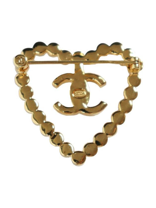 Gold Heart Crystal Brooch AB9916 B09972 NM120 - CHANEL - BALAAN 2