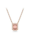 Una Octagon Cut Crystal Pendant Necklace Pink Rose Gold - SWAROVSKI - BALAAN 2