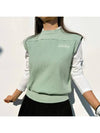 golf wear pastel mint knit golf vest field rounding look - LOLOALLOY - BALAAN 4