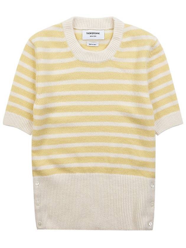 Striped jersey stitch short sleeve knit FKA413A Y8007 740 - THOM BROWNE - BALAAN 9