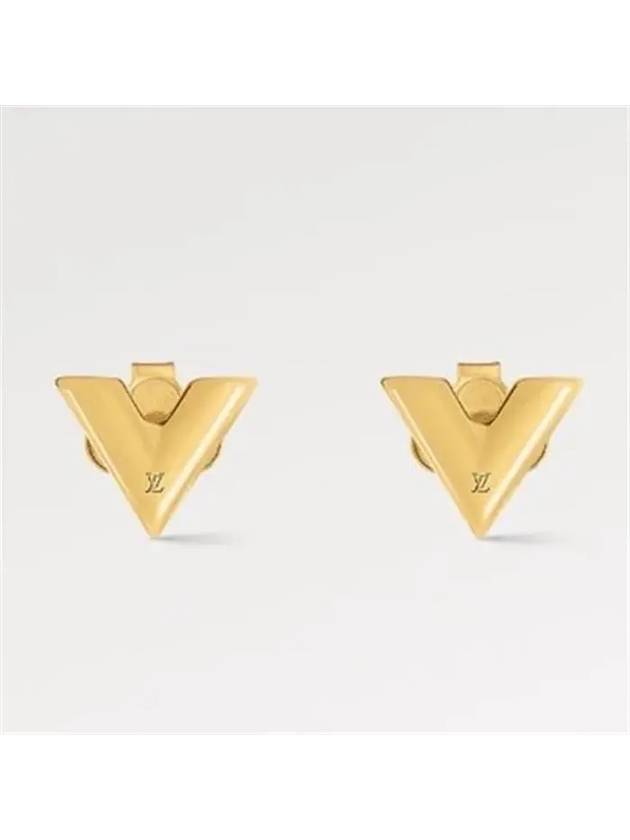 Essential V Stud Earrings Gold - LOUIS VUITTON - BALAAN 3