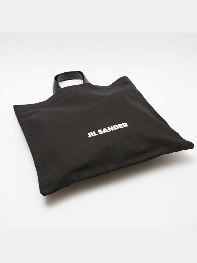 Logo Print Square Canvas Tote Bag Black - JIL SANDER - BALAAN 4