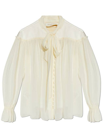 Zimmermann Loose-fitting Shirt With Shimmering Buttons, Women's, White - ZIMMERMANN - BALAAN 1