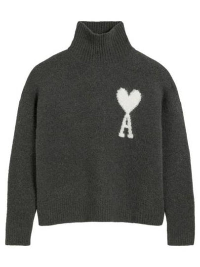 Alpaca Wool Blend Turtleneck Grey - AMI - BALAAN 2