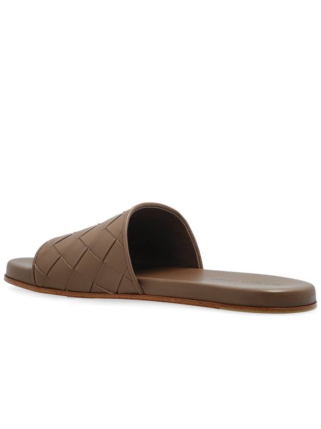 Bottega Veneta Leather Slides, Men's, Brown - BOTTEGA VENETA - BALAAN 5