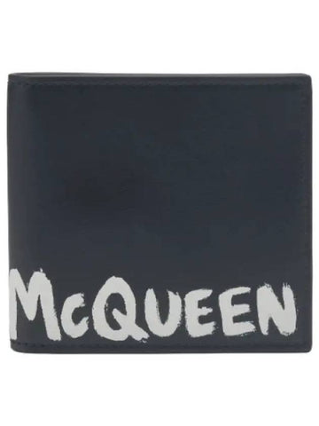 Graffiti billfold wallet black white - ALEXANDER MCQUEEN - BALAAN 1