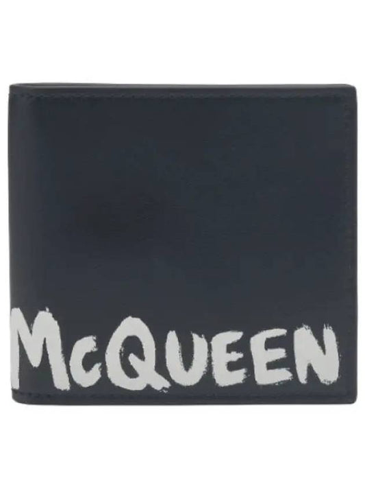 Graffiti billfold wallet black white - ALEXANDER MCQUEEN - BALAAN 1