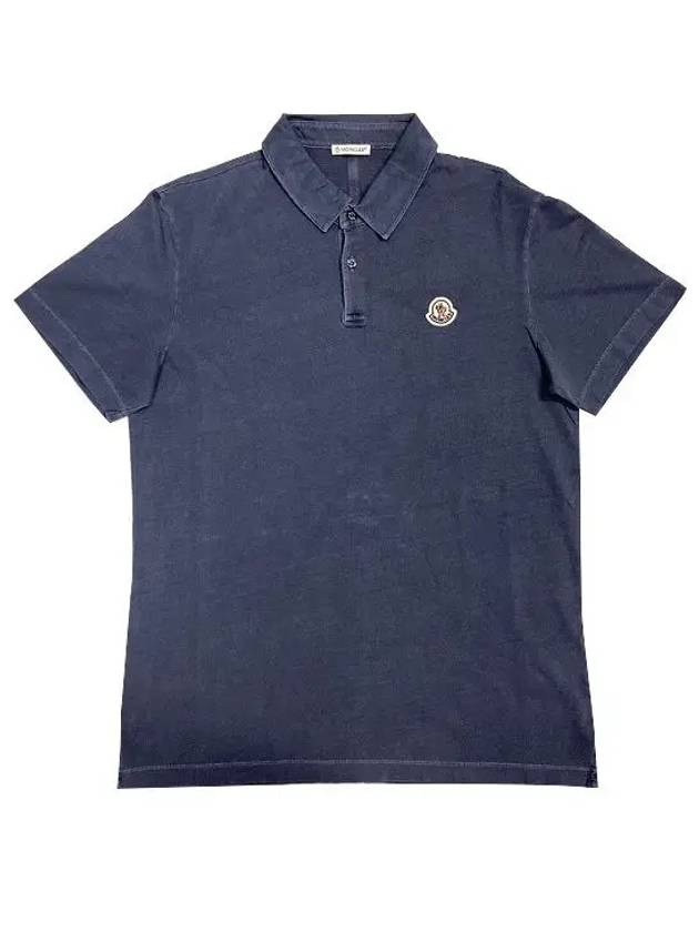 Logo Patch Polo Shirt Navy - MONCLER - BALAAN 3