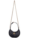 GG Marmont Half Moon Mini Bag Black - GUCCI - BALAAN 6