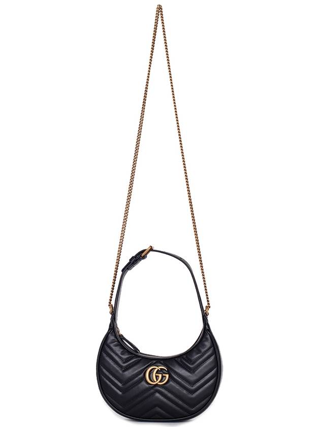 GG Marmont Half Moon Mini Bag Black - GUCCI - BALAAN 6