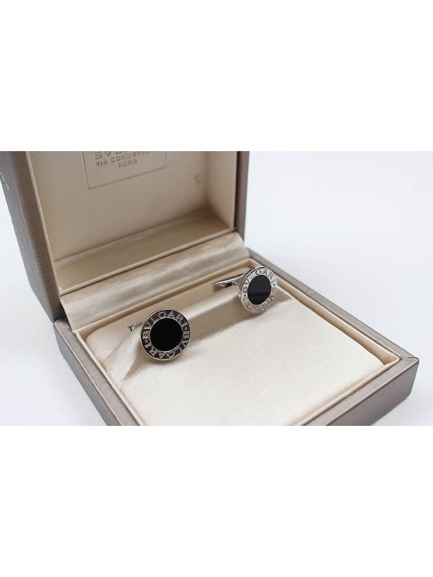 Onyx silver cuff links - BVLGARI - BALAAN 2