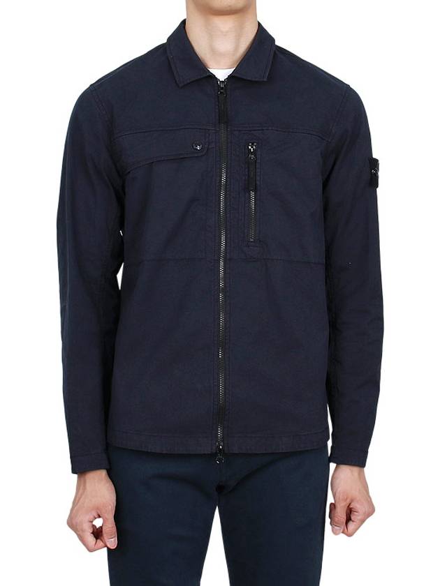 Supima Cotton Twill Stretch-TC Jacket Navy Blue - STONE ISLAND - BALAAN 3