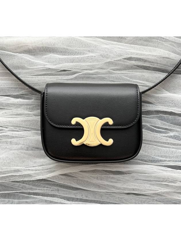 Triomphe Small Shiny Calfskin Cross Bag Black - CELINE - BALAAN 2