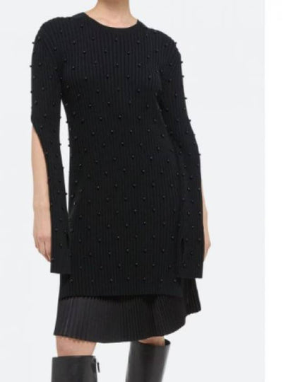 Cotton Embossed Midi Dress Black - HELMUT LANG - BALAAN 2