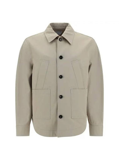 Relax Fit Button Cotton Twill Jacket Beige - BOTTEGA VENETA - BALAAN 1