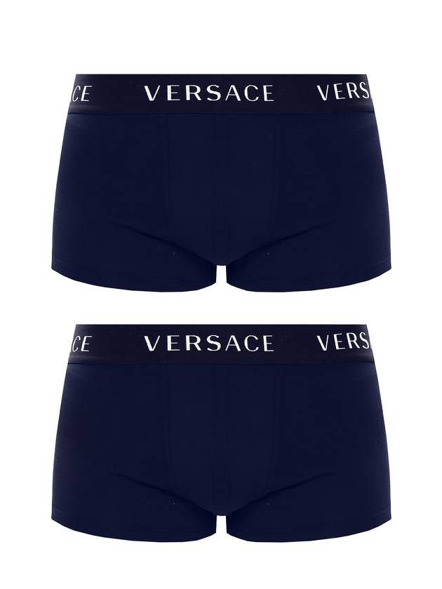 Waist Logo Band Briefs 2 Pack Navy - VERSACE - BALAAN 1