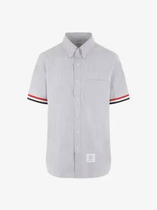 Men's Pincode Armband Short Sleeve Shirt Grey - THOM BROWNE - BALAAN 2