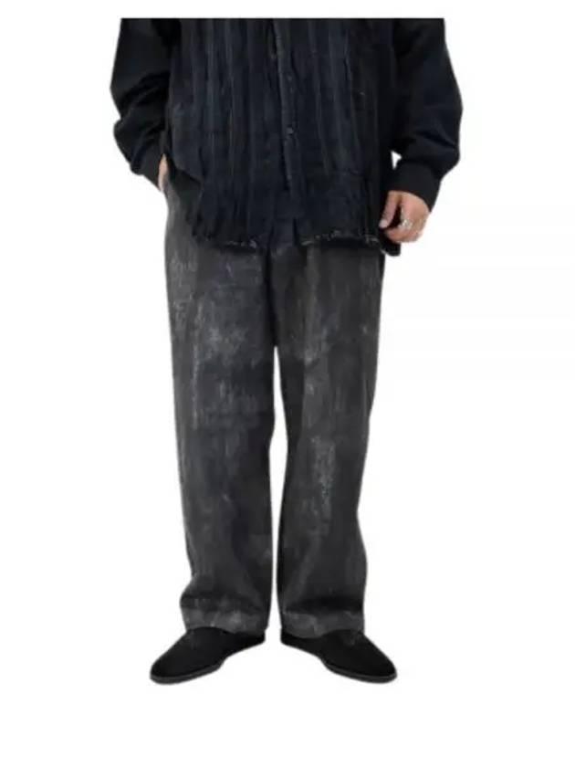 Officer Pant Black Cotton Distressed Print 24F1F036 PS355 DZ095 Pants - ENGINEERED GARMENTS - BALAAN 1