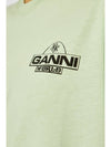 Logo Print Relaxed Fit Short Sleeve T-Shirt Aqua Form - GANNI - BALAAN 6