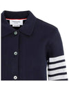 Double Face 4 Bar A-line Knit Long Sleeve Shirt Jacket Navy - THOM BROWNE - BALAAN 5