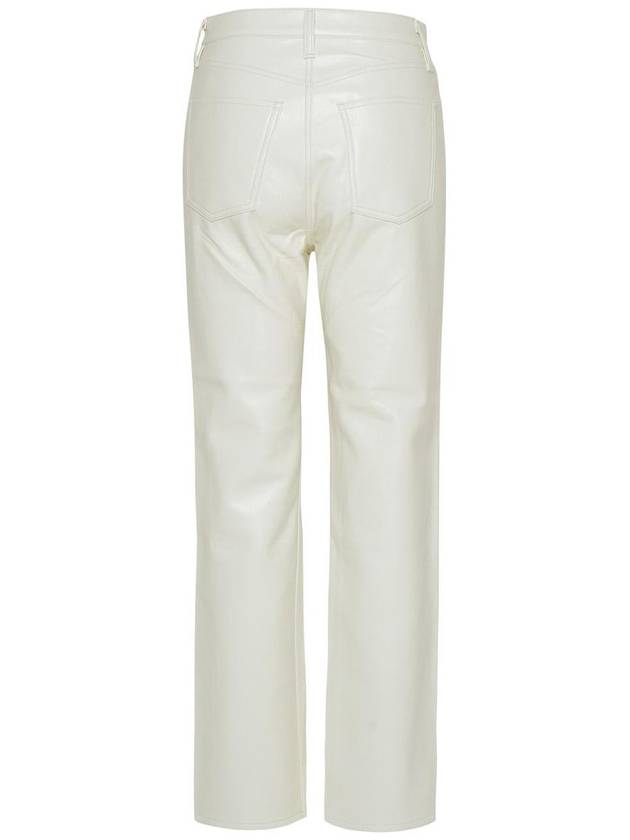 Agolde 90'S Pinch White Leather Blend Trousers - AGOLDE - BALAAN 3