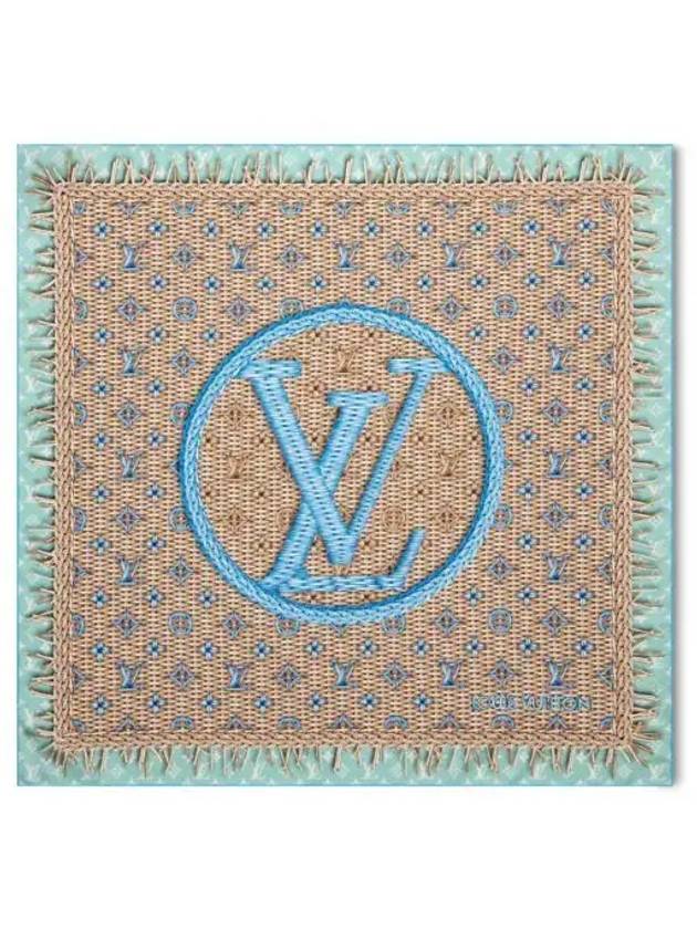 Monogram Rattan Square 90 Scarf Blue - LOUIS VUITTON - BALAAN 2