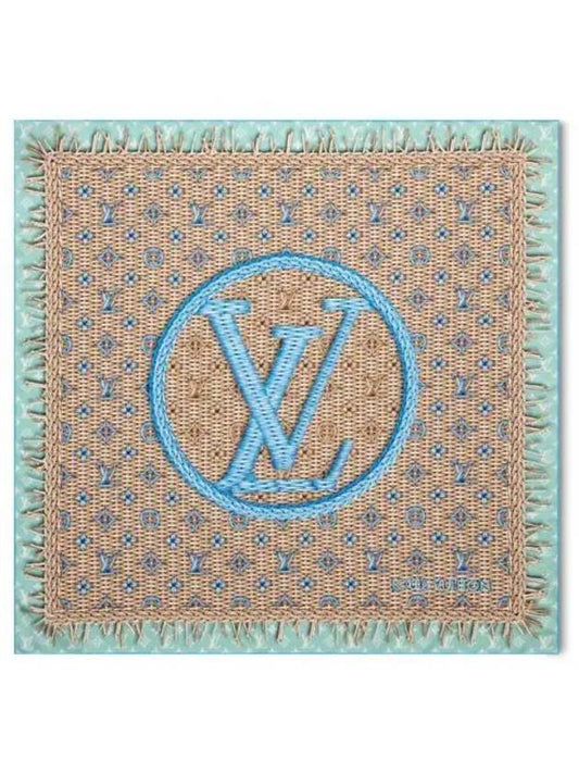 Monogram Rattan Square 90 Scarf Blue - LOUIS VUITTON - BALAAN 2