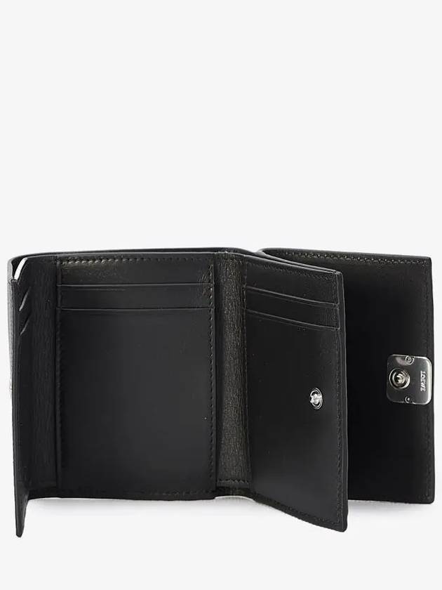 Anagram Pebble Grain Calfskin Half Wallet Black - LOEWE - BALAAN 5